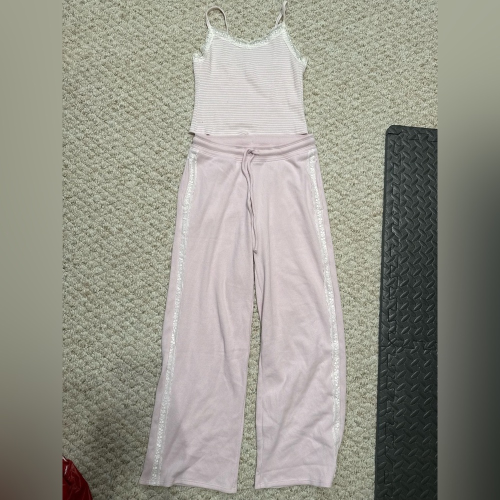 Gilly Hicks Soft Pink Striped Loungewear Set